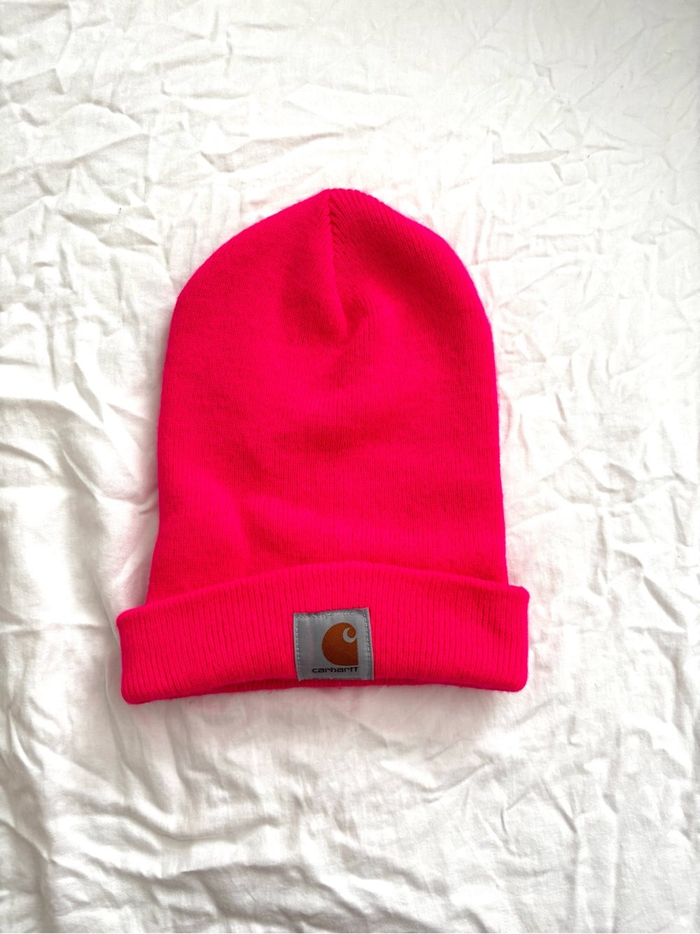 Carhartt Neon Pink Fold-Over Beanie